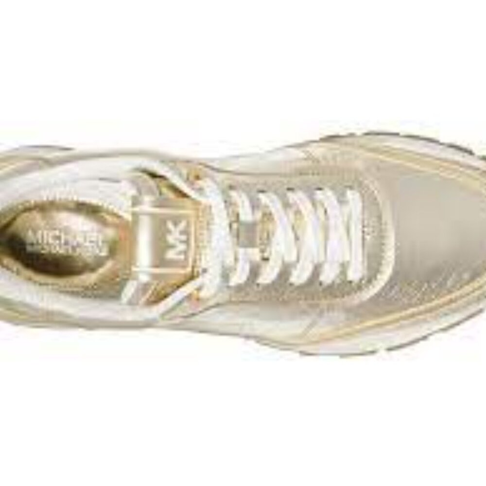 NIB Michael Kors nova trainer sneakers leather PALE GOLD - Picture 3 of 6